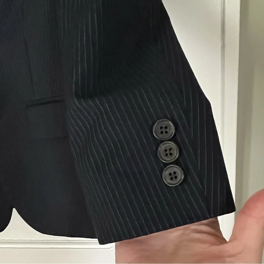 Lauren Ralph Lauren Navy Blue Pinstriped Suit Jacket Blazer Boys Size 10R